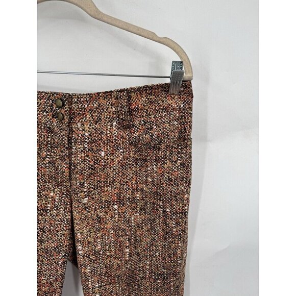 W By Worth Pants Women 6 Orange Artsy Abstract Retro Straight Leg Mid Rise Y2K - Picture 8 of 8